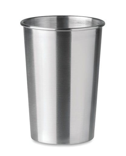 Becher aus Edelstahl. Füllmenge: 350 ml. Da der einwandige Becher die Hitze