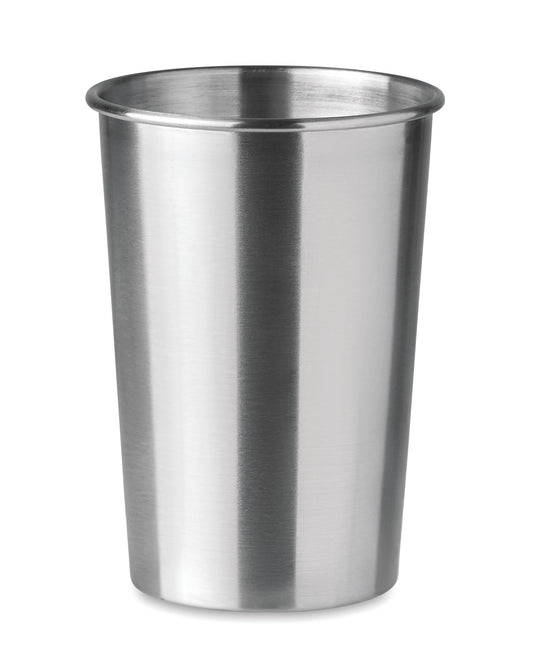 Becher aus Edelstahl. Füllmenge: 350 ml. Da der einwandige Becher die Hitze