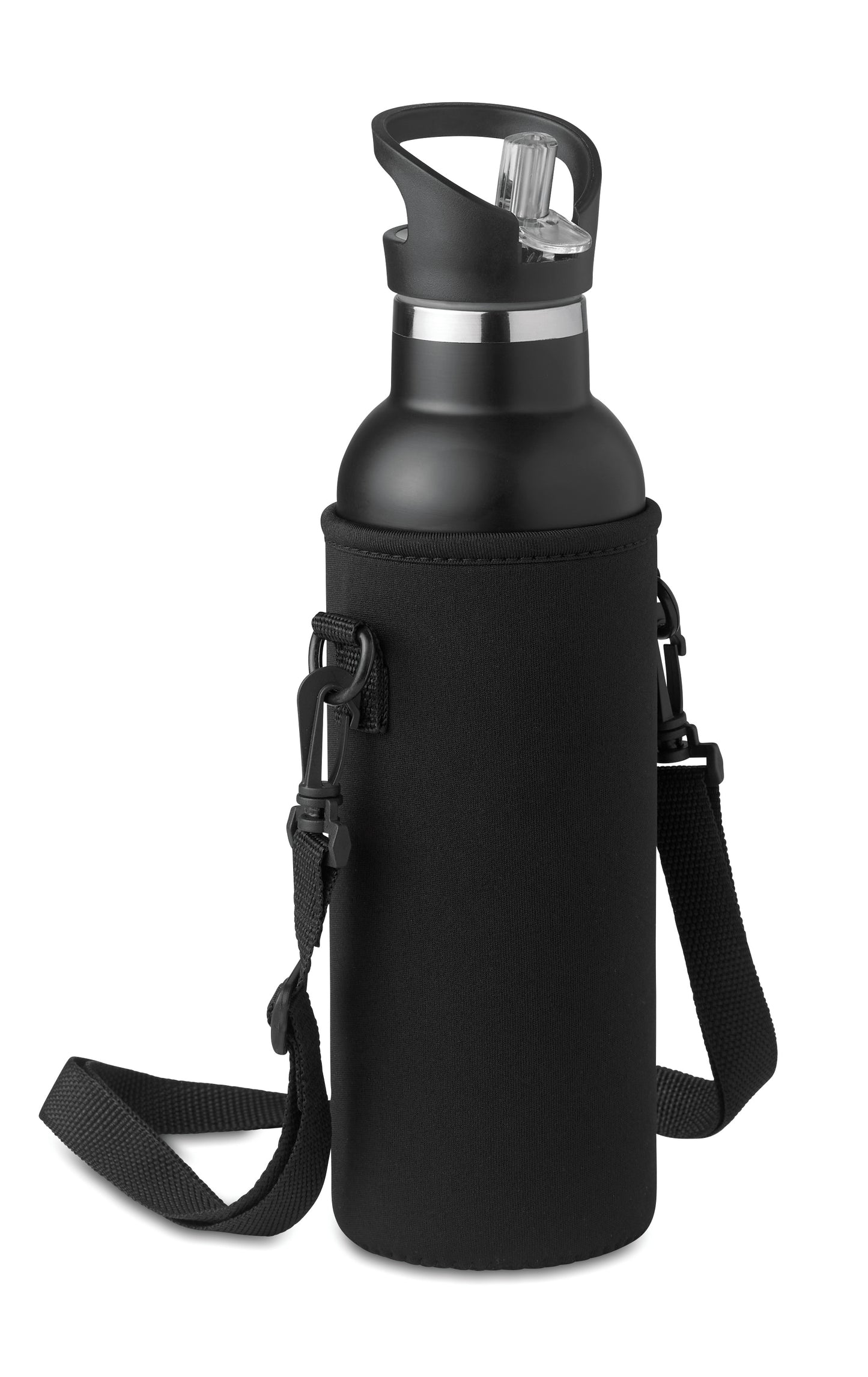 Doppelwandige Isolierflasche aus Edelstahl. Auslaufsicherer Schraubverschluss und separater auswechselbarer Deckel mit Mundstück.