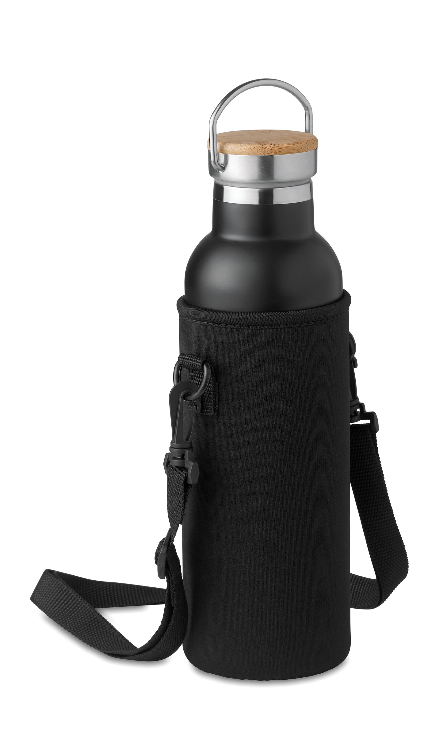 Doppelwandige Isolierflasche aus Edelstahl. Auslaufsicherer Schraubverschluss und separater auswechselbarer Deckel mit Mundstück.