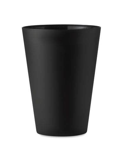 Wiederverwendbarer PP-Becher mit gefrosteter Oberfläche. Ideal für Festivals. Füllmenge: 300 ml.