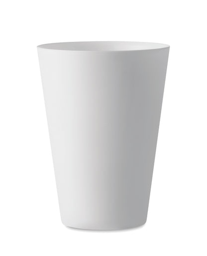 Wiederverwendbarer PP-Becher mit gefrosteter Oberfläche. Ideal für Festivals. Füllmenge: 300 ml.