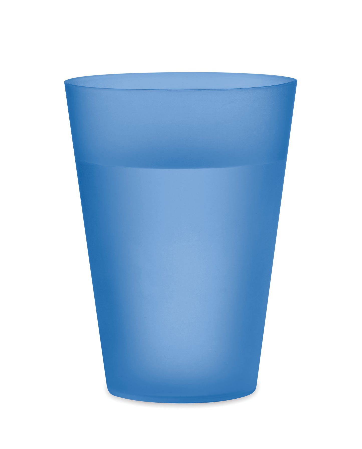 Wiederverwendbarer PP-Becher mit gefrosteter Oberfläche. Ideal für Festivals. Füllmenge: 300 ml.