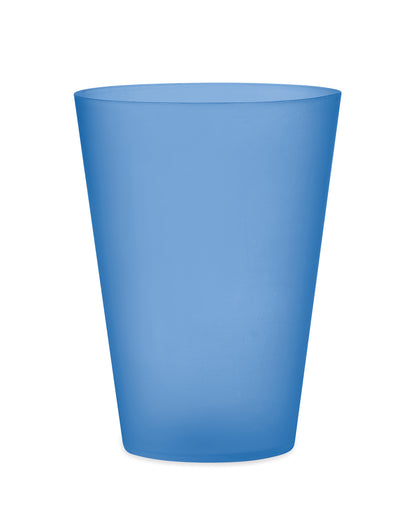Wiederverwendbarer PP-Becher mit gefrosteter Oberfläche. Ideal für Festivals. Füllmenge: 300 ml.