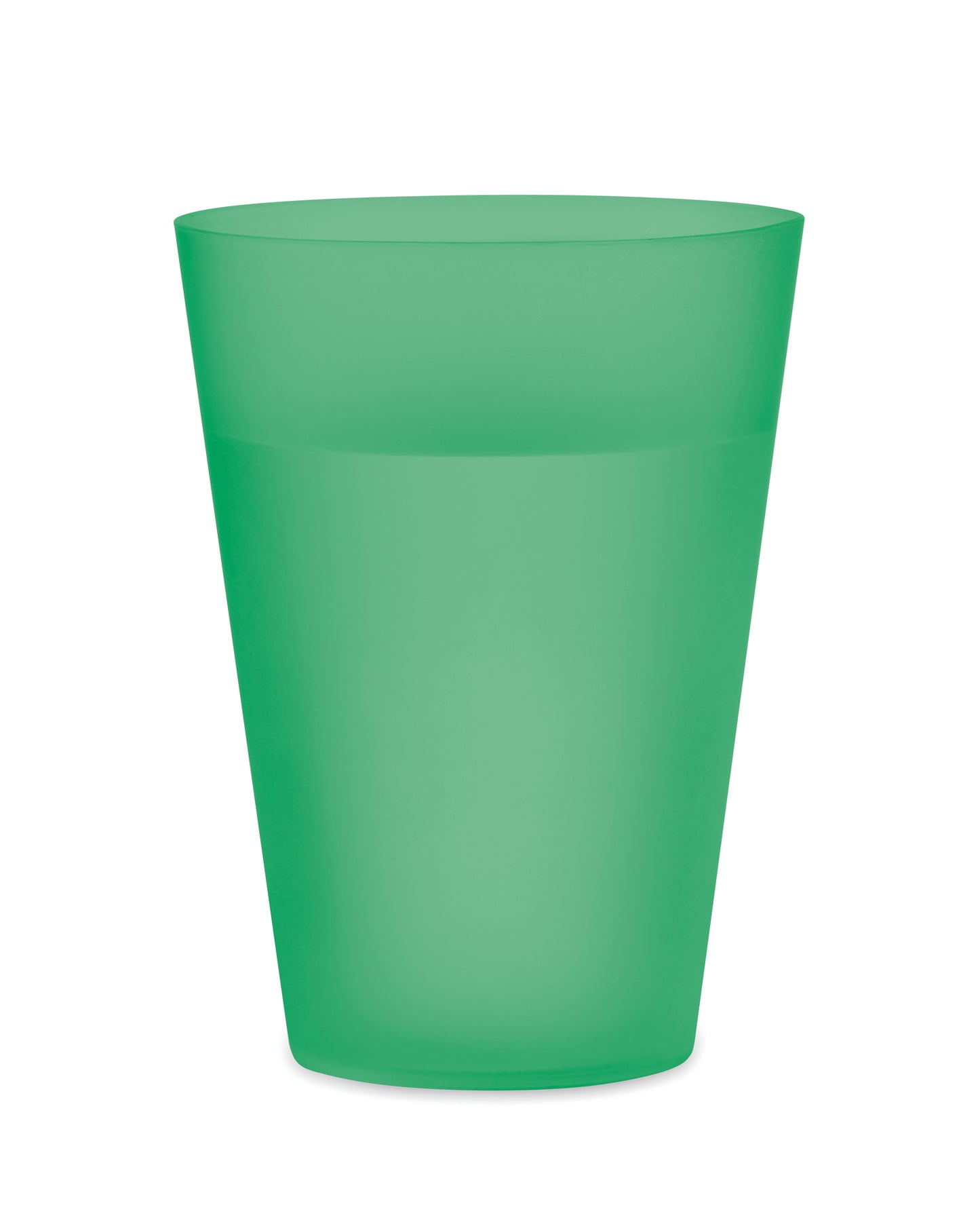 Wiederverwendbarer PP-Becher mit gefrosteter Oberfläche. Ideal für Festivals. Füllmenge: 300 ml.