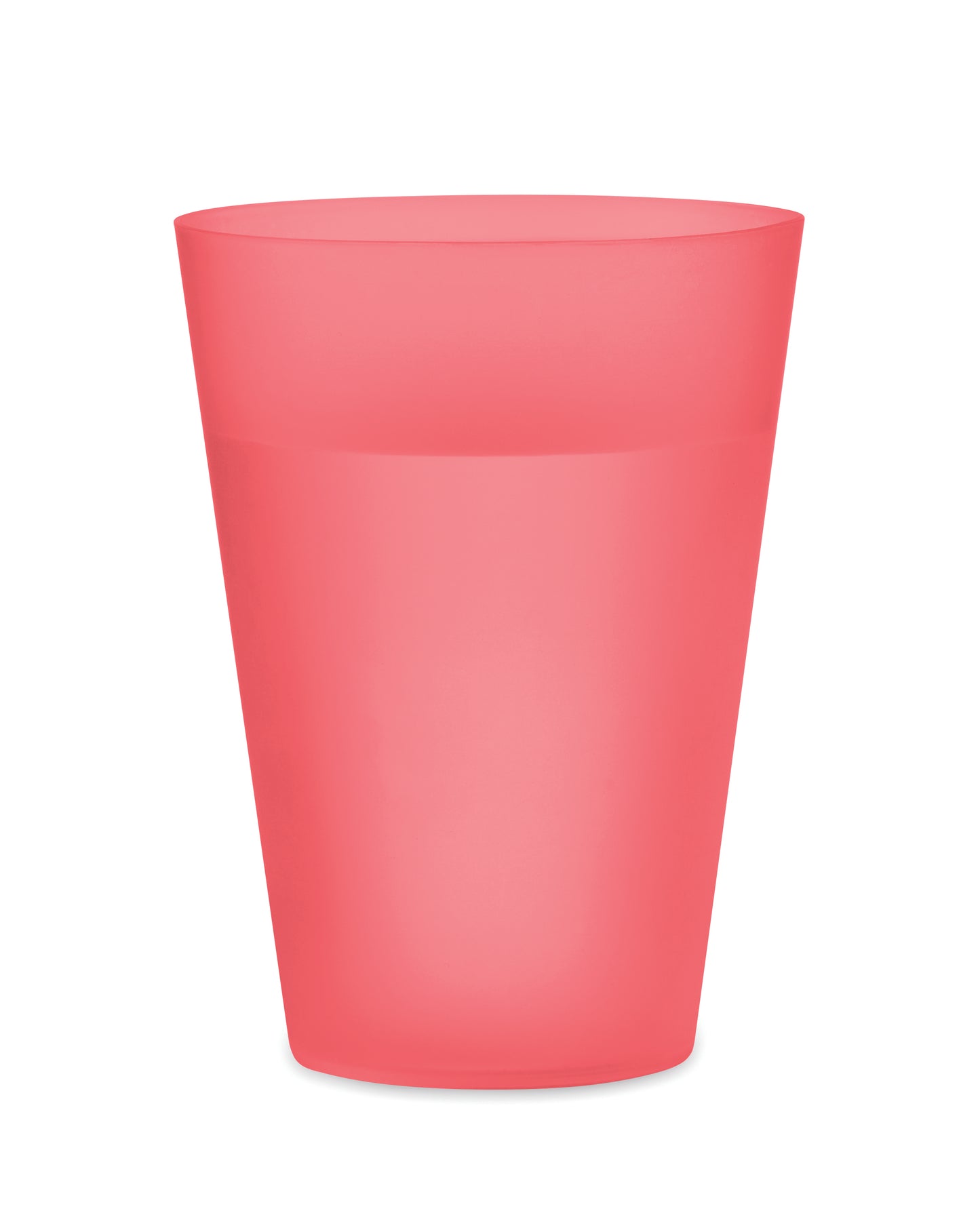 Wiederverwendbarer PP-Becher mit gefrosteter Oberfläche. Ideal für Festivals. Füllmenge: 300 ml.