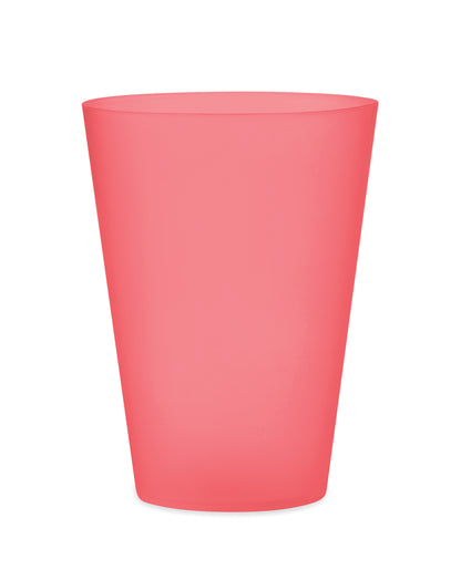 Wiederverwendbarer PP-Becher mit gefrosteter Oberfläche. Ideal für Festivals. Füllmenge: 300 ml.