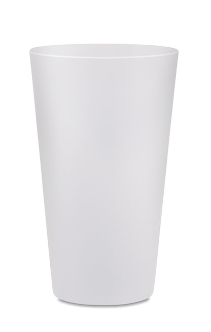 Wiederverwendbarer PP-Becher mit gefrosteter Oberfläche. Ideal für Festivals. Füllmenge: 300 ml.