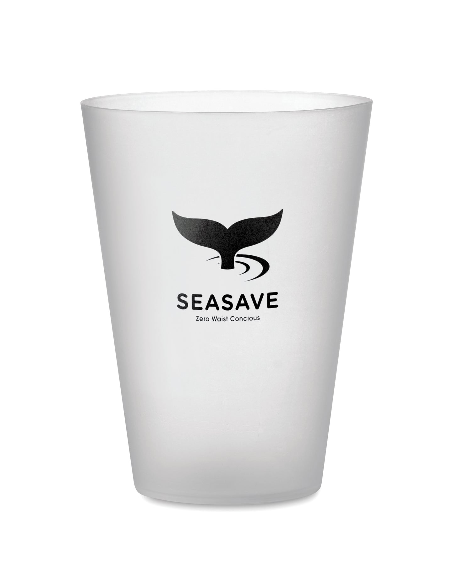 Wiederverwendbarer PP-Becher mit gefrosteter Oberfläche. Ideal für Festivals. Füllmenge: 300 ml.