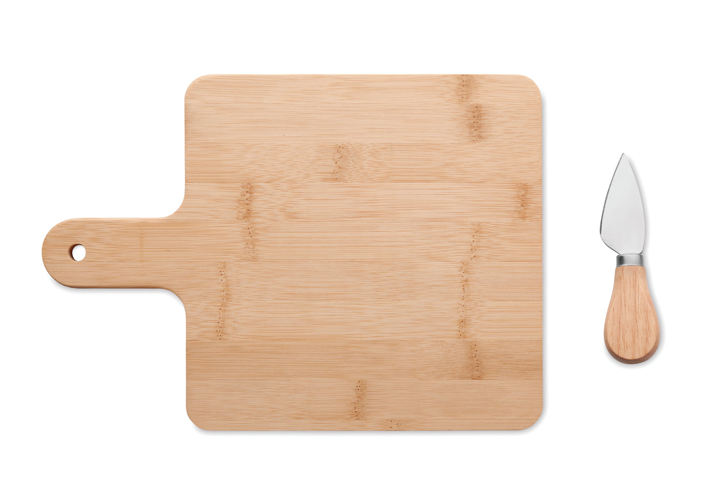 Käse-Set aus Bambus mit Servierbrett und Käsemesser. Bambus ist ein natürliches Produkt