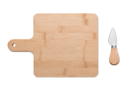 Käse-Set aus Bambus mit Servierbrett und Käsemesser. Bambus ist ein natürliches Produkt