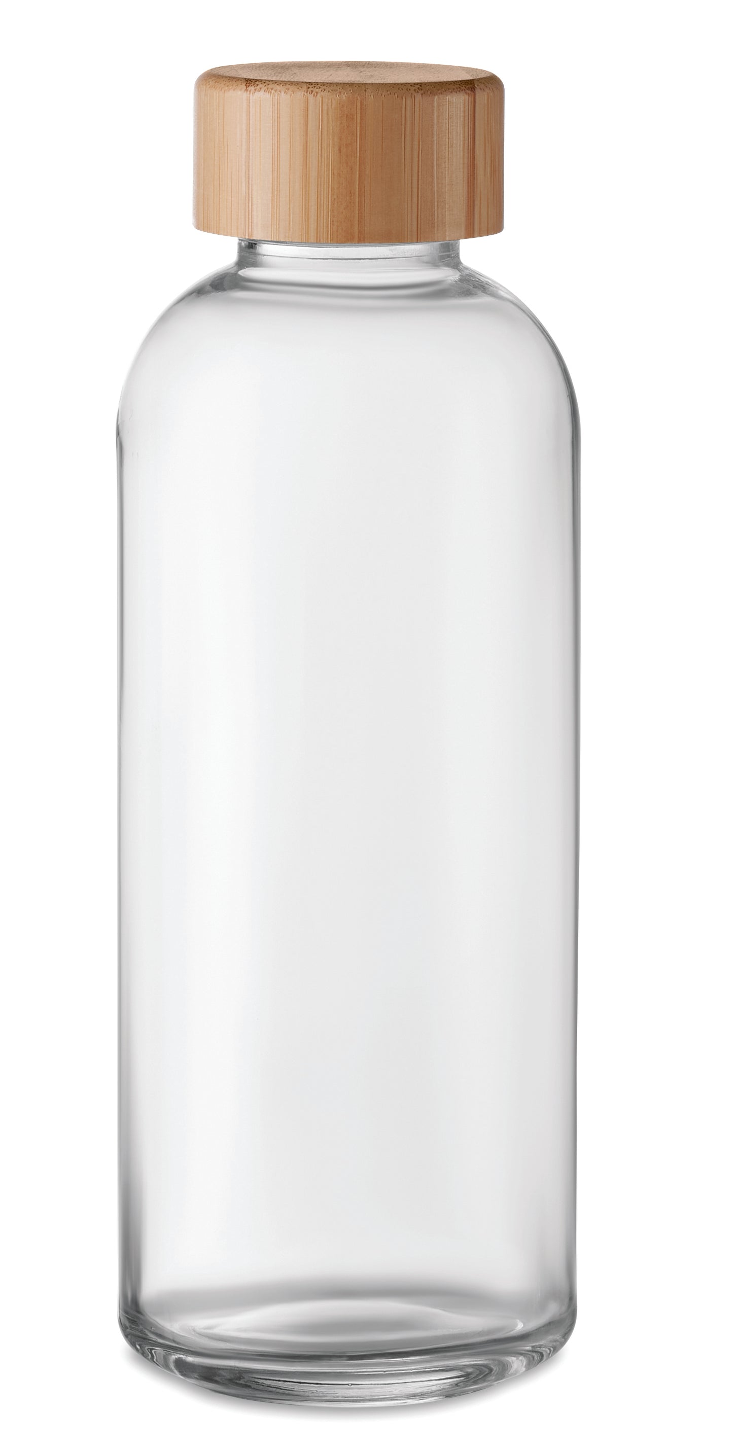 Trinkflasche aus Glas mit Verschluss aus Bambus. Füllmenge: 650 ml. Auslaufsicher. Bambus