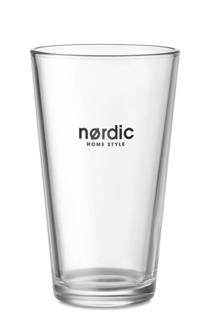 Wiederverwendbares Trinkglas. Füllmenge: 300 ml.