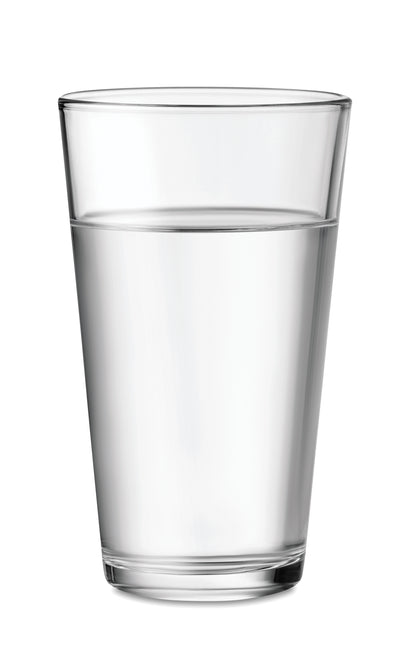 Wiederverwendbares Trinkglas. Füllmenge: 300 ml.
