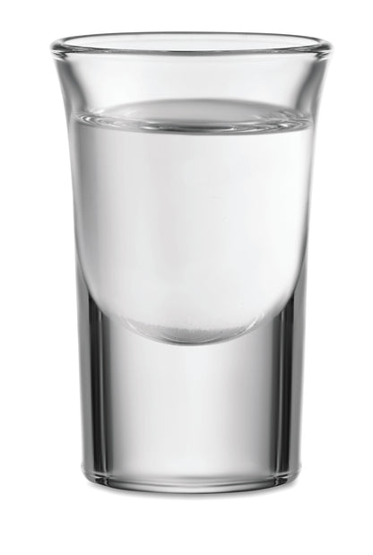 Wiederverwendbares Schnapsglas. Füllmenge: 28 ml.