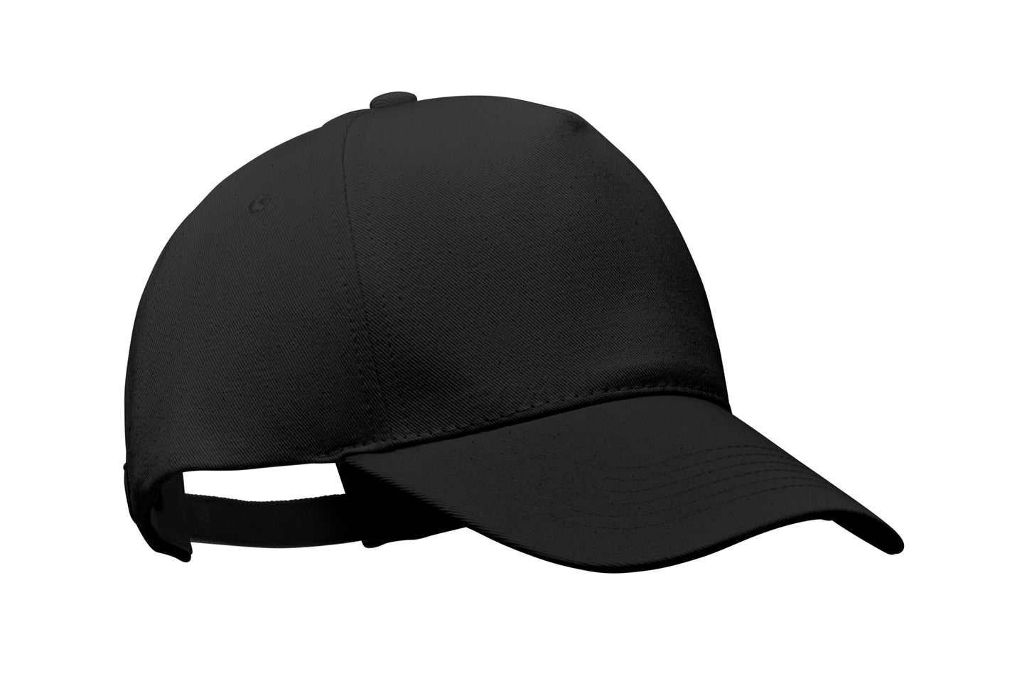 5-Panel-Baseball Cap aus 250 g/m² gebürstetem Organic Cotton mit verstellbarem Metallverschluss mit