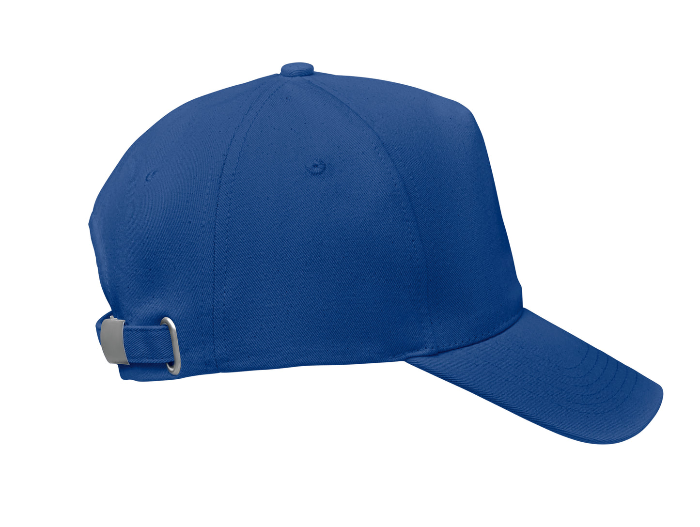 5-Panel-Baseball Cap aus 250 g/m² gebürstetem Organic Cotton mit verstellbarem Metallverschluss mit