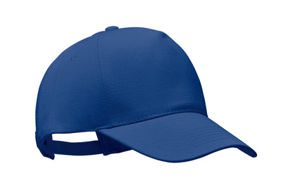 5-Panel-Baseball Cap aus 250 g/m² gebürstetem Organic Cotton mit verstellbarem Metallverschluss mit