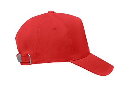 5-Panel-Baseball Cap aus 250 g/m² gebürstetem Organic Cotton mit verstellbarem Metallverschluss mit