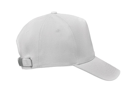 5-Panel-Baseball Cap aus 250 g/m² gebürstetem Organic Cotton mit verstellbarem Metallverschluss mit