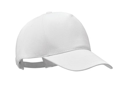 5-Panel-Baseball Cap aus 250 g/m² gebürstetem Organic Cotton mit verstellbarem Metallverschluss mit