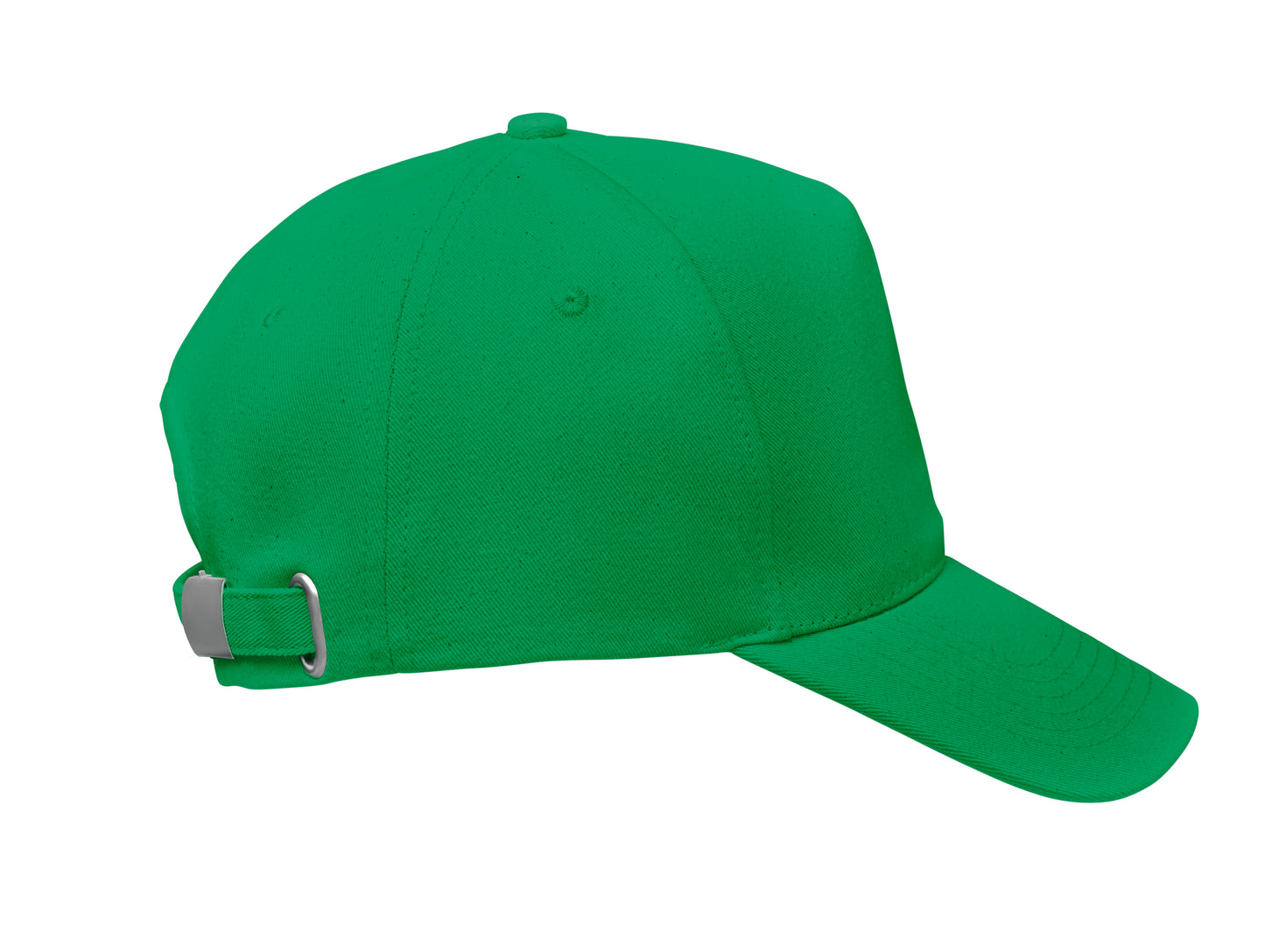 5-Panel-Baseball Cap aus 250 g/m² gebürstetem Organic Cotton mit verstellbarem Metallverschluss mit