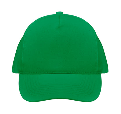 5-Panel-Baseball Cap aus 250 g/m² gebürstetem Organic Cotton mit verstellbarem Metallverschluss mit
