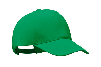 5-Panel-Baseball Cap aus 250 g/m² gebürstetem Organic Cotton mit verstellbarem Metallverschluss mit
