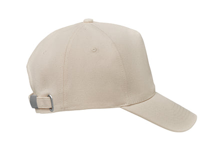 5-Panel-Baseball Cap aus 250 g/m² gebürstetem Organic Cotton mit verstellbarem Metallverschluss mit
