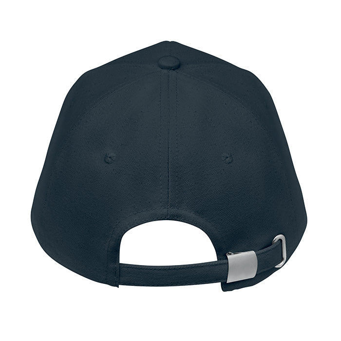 5-Panel-Baseball Cap aus 250 g/m² gebürstetem Organic Cotton mit verstellbarem Metallverschluss mit