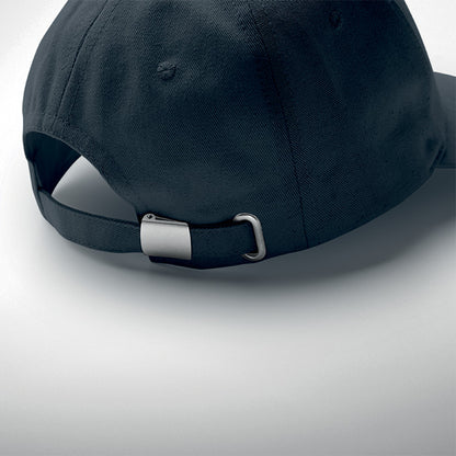 5-Panel-Baseball Cap aus 250 g/m² gebürstetem Organic Cotton mit verstellbarem Metallverschluss mit