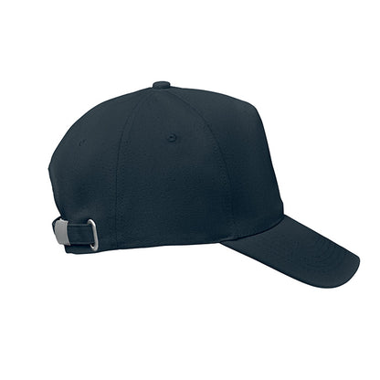 5-Panel-Baseball Cap aus 250 g/m² gebürstetem Organic Cotton mit verstellbarem Metallverschluss mit
