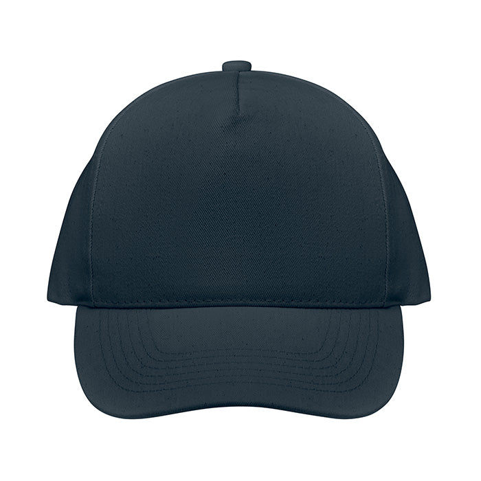 5-Panel-Baseball Cap aus 250 g/m² gebürstetem Organic Cotton mit verstellbarem Metallverschluss mit