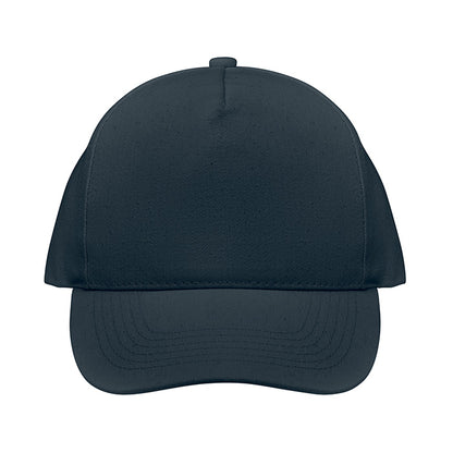 5-Panel-Baseball Cap aus 250 g/m² gebürstetem Organic Cotton mit verstellbarem Metallverschluss mit