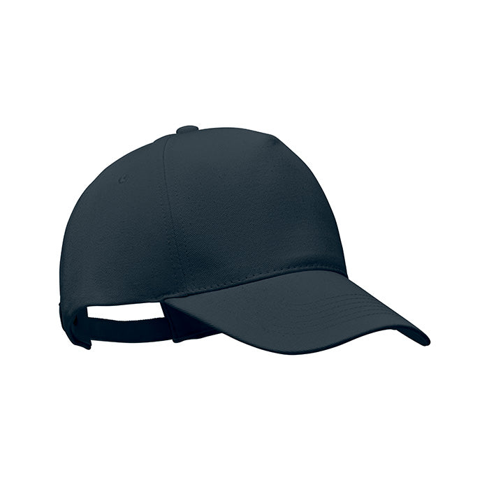 5-Panel-Baseball Cap aus 250 g/m² gebürstetem Organic Cotton mit verstellbarem Metallverschluss mit