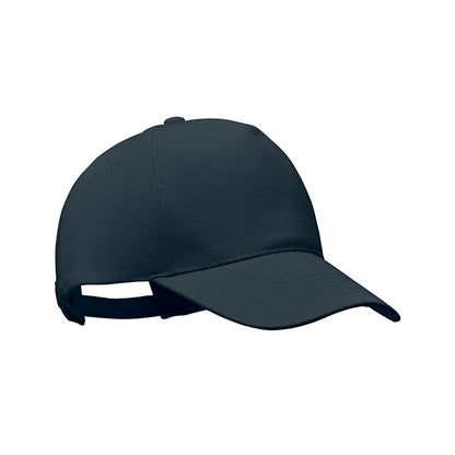 5-Panel-Baseball Cap aus 250 g/m² gebürstetem Organic Cotton mit verstellbarem Metallverschluss mit