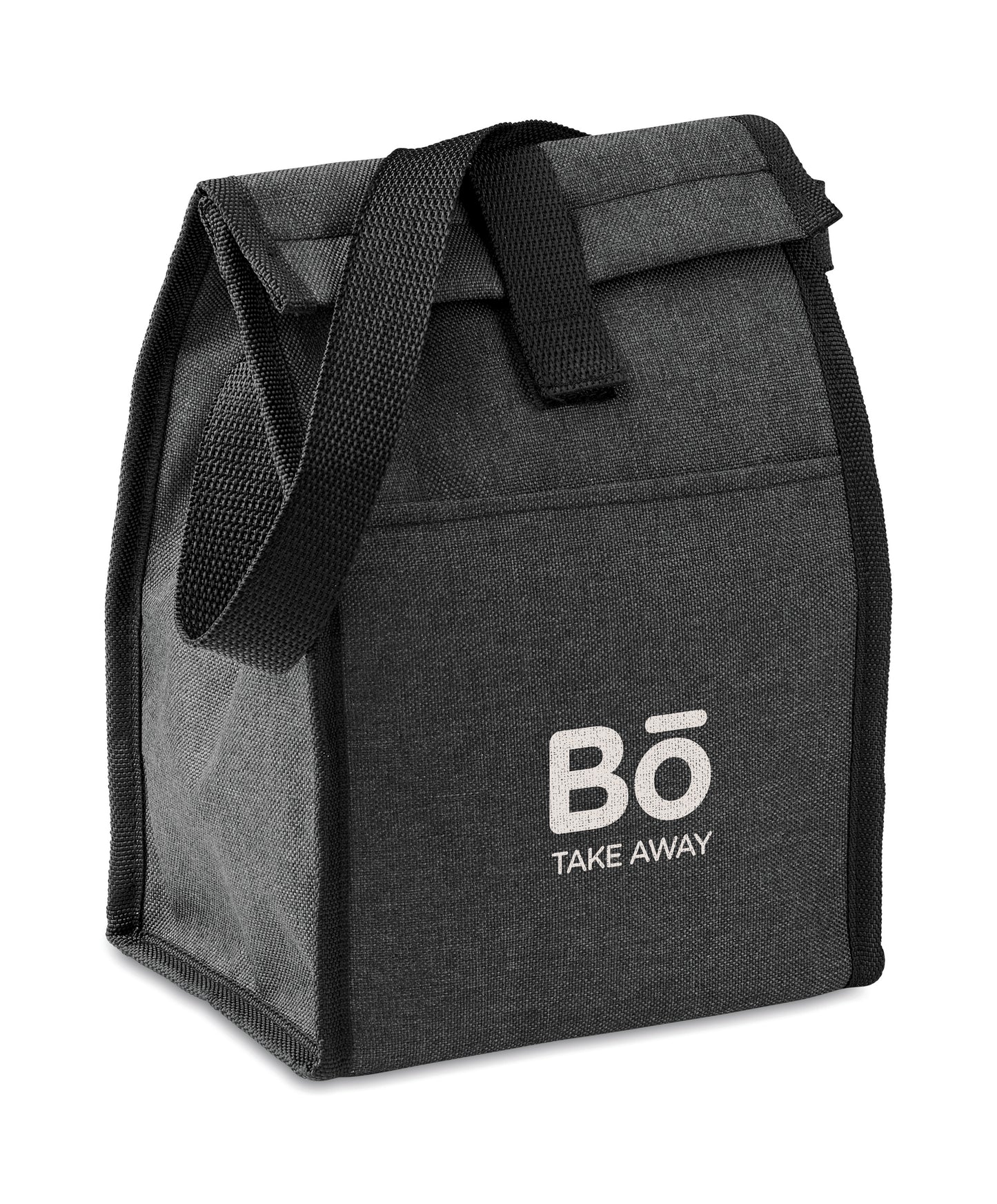 Lunch-Tasche aus 600D RPET mit Isolierung. Fronttasche. Fassungsvermögen 3 l. Isoliermaterial: Aluminiumfolie