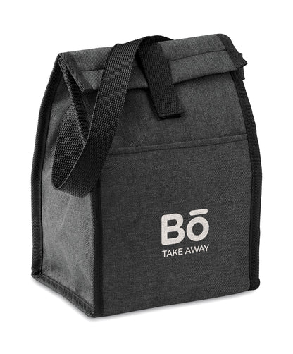 Lunch-Tasche aus 600D RPET mit Isolierung. Fronttasche. Fassungsvermögen 3 l. Isoliermaterial: Aluminiumfolie
