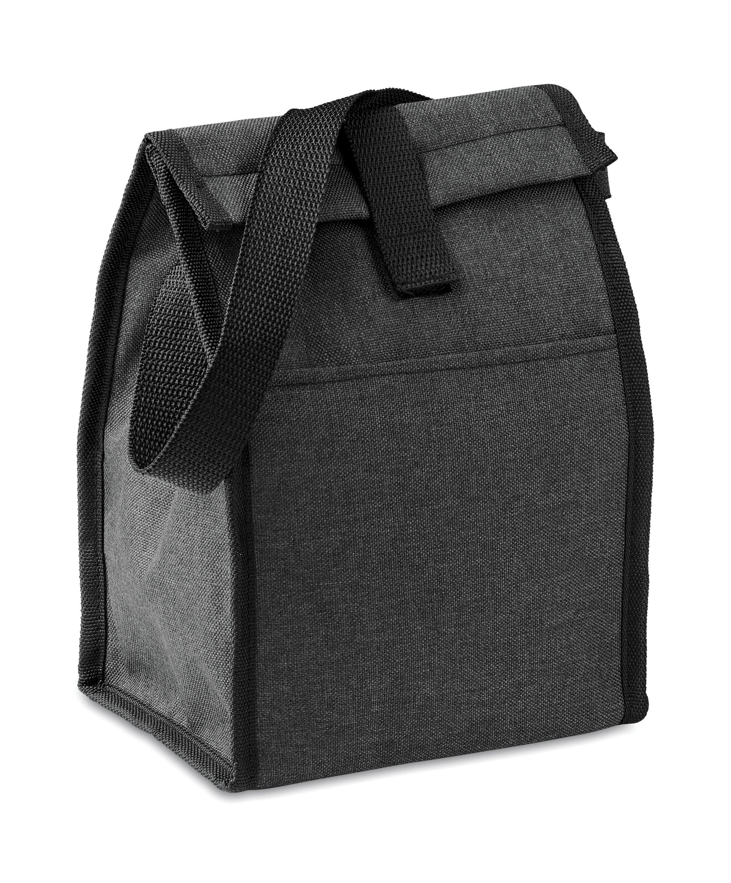 Lunch-Tasche aus 600D RPET mit Isolierung. Fronttasche. Fassungsvermögen 3 l. Isoliermaterial: Aluminiumfolie