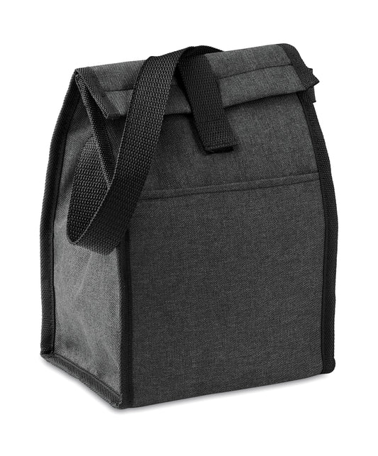 Lunch-Tasche aus 600D RPET mit Isolierung. Fronttasche. Fassungsvermögen 3 l. Isoliermaterial: Aluminiumfolie