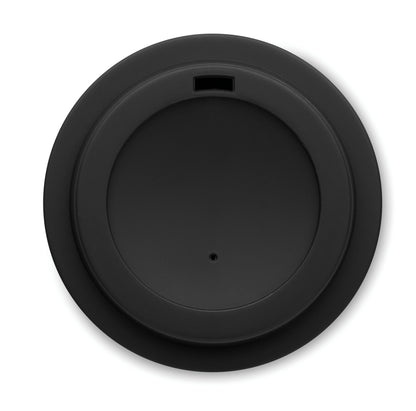Doppelwandiger Trinkbecher. Deckel mit Mundstück aus PP. Füllmenge: 300 ml.
