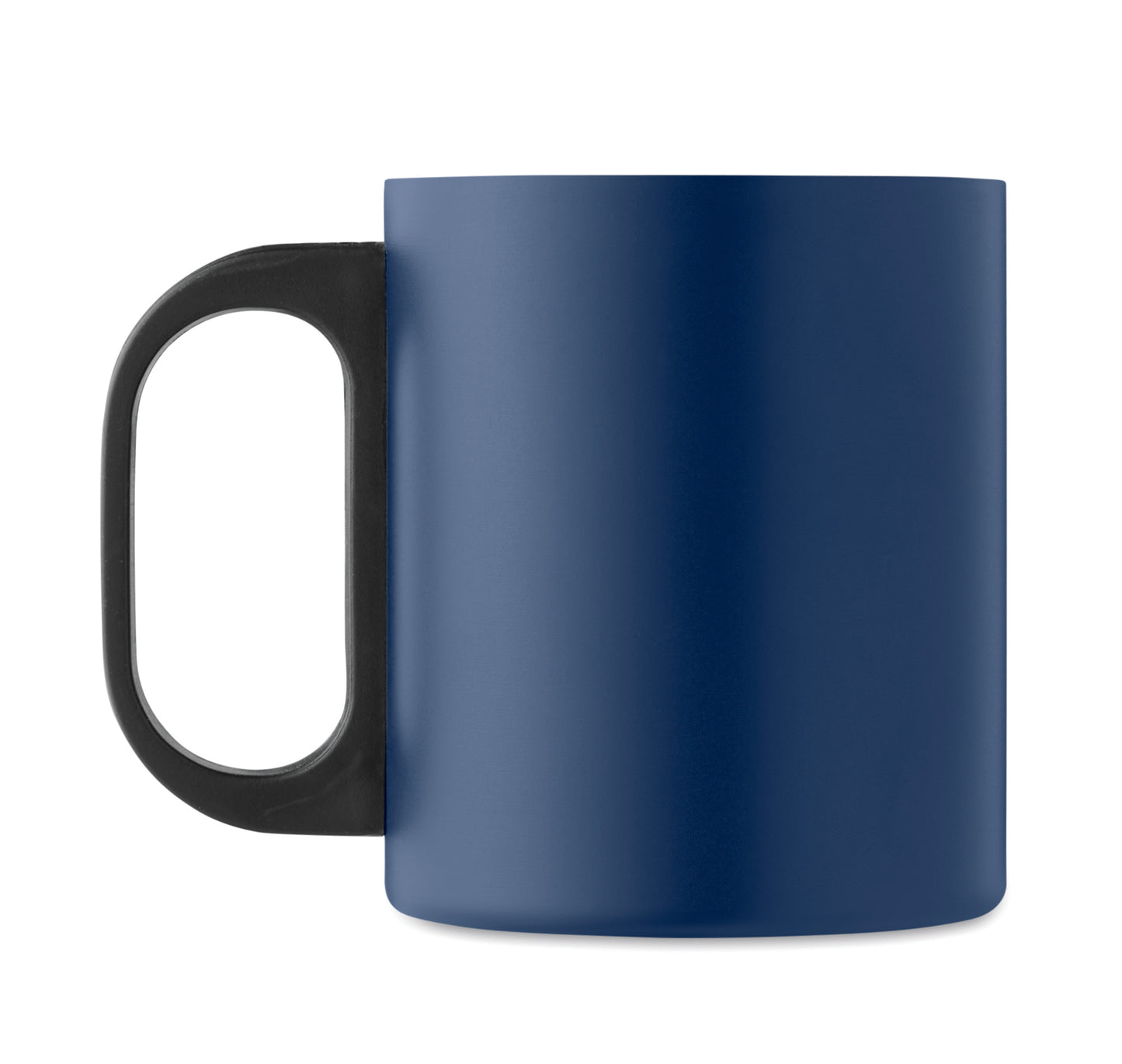 Doppelwandiger Becher aus Edelstahl mit PP-Griff. Füllmenge: 300 ml.