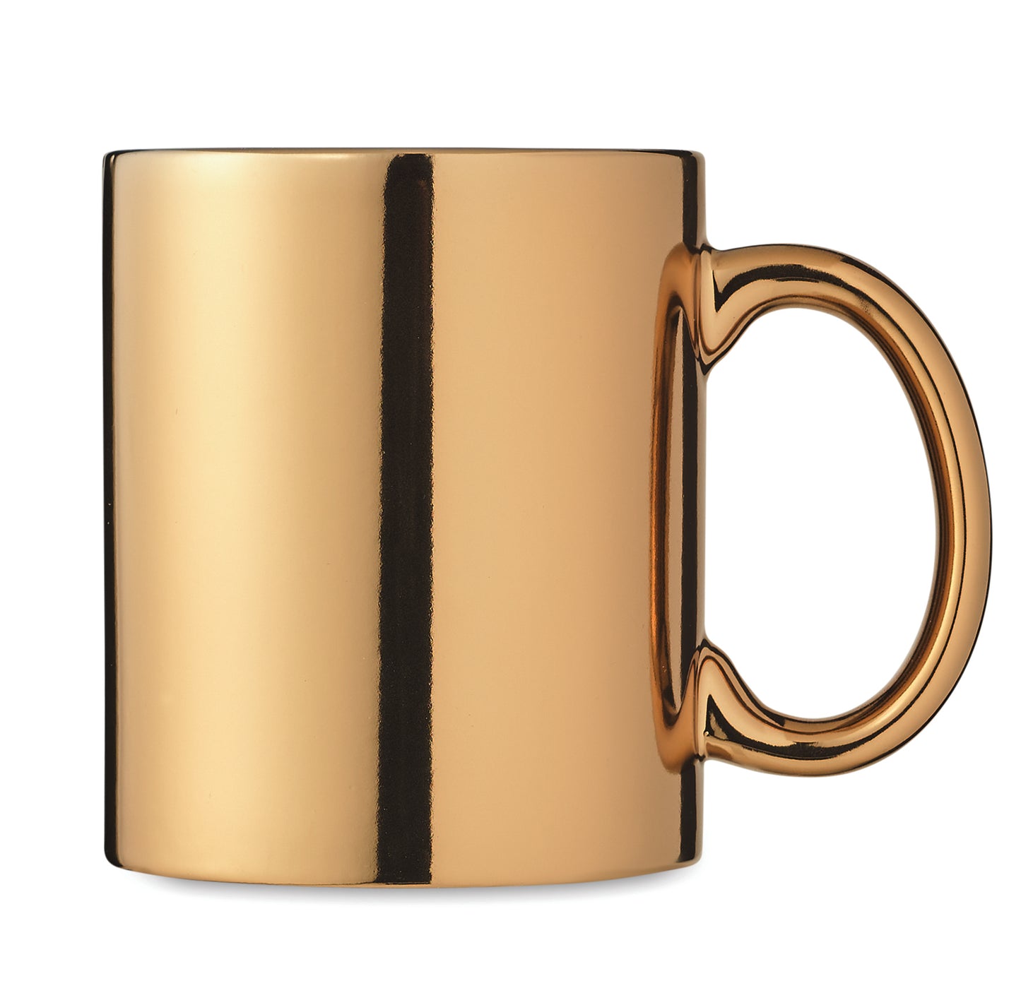 Kaffeebecher aus Keramik mit Metallic-Finish. Füllmenge: 300 ml.