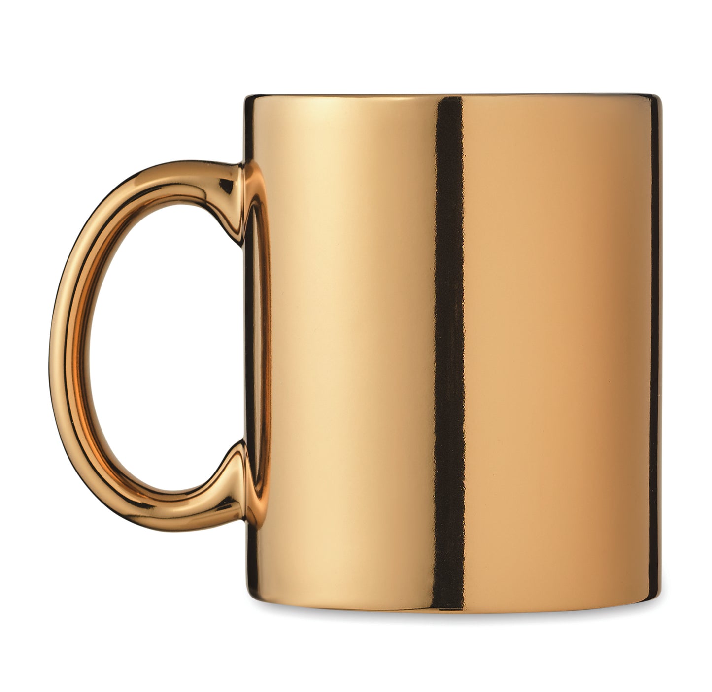Kaffeebecher aus Keramik mit Metallic-Finish. Füllmenge: 300 ml.