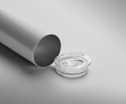 Doppelwandiger Becher aus Edelstahl mit PS Deckel mit Trinköffnung. Spezielle Beschichtung für