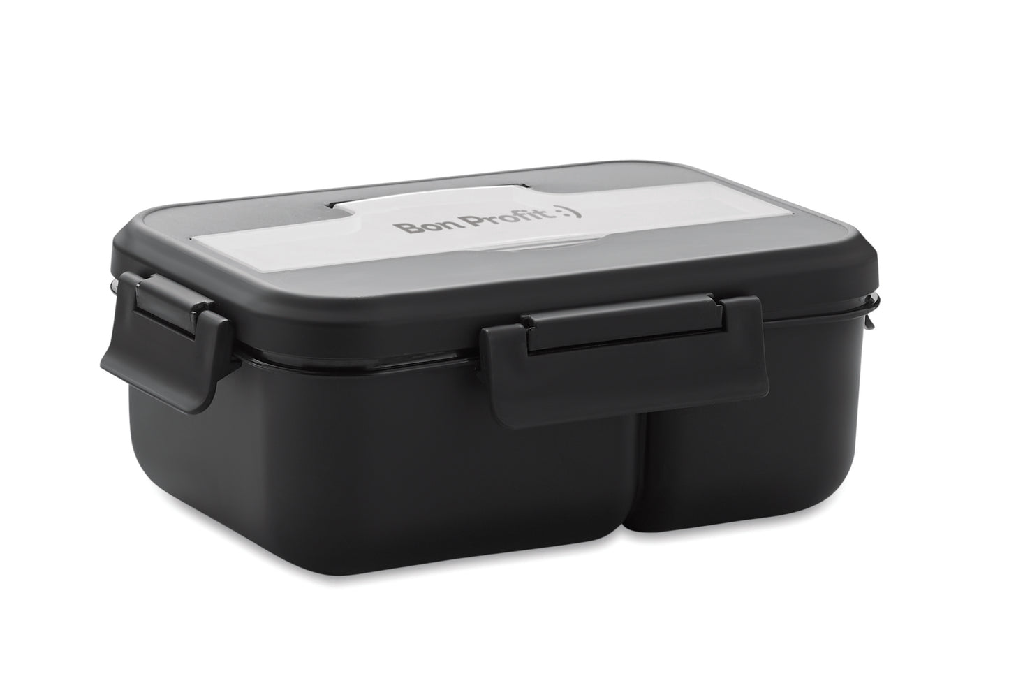 Lunchbox aus PP mit 2 Ebenen. Inkl. passendem Besteck und Henkel. Füllmenge