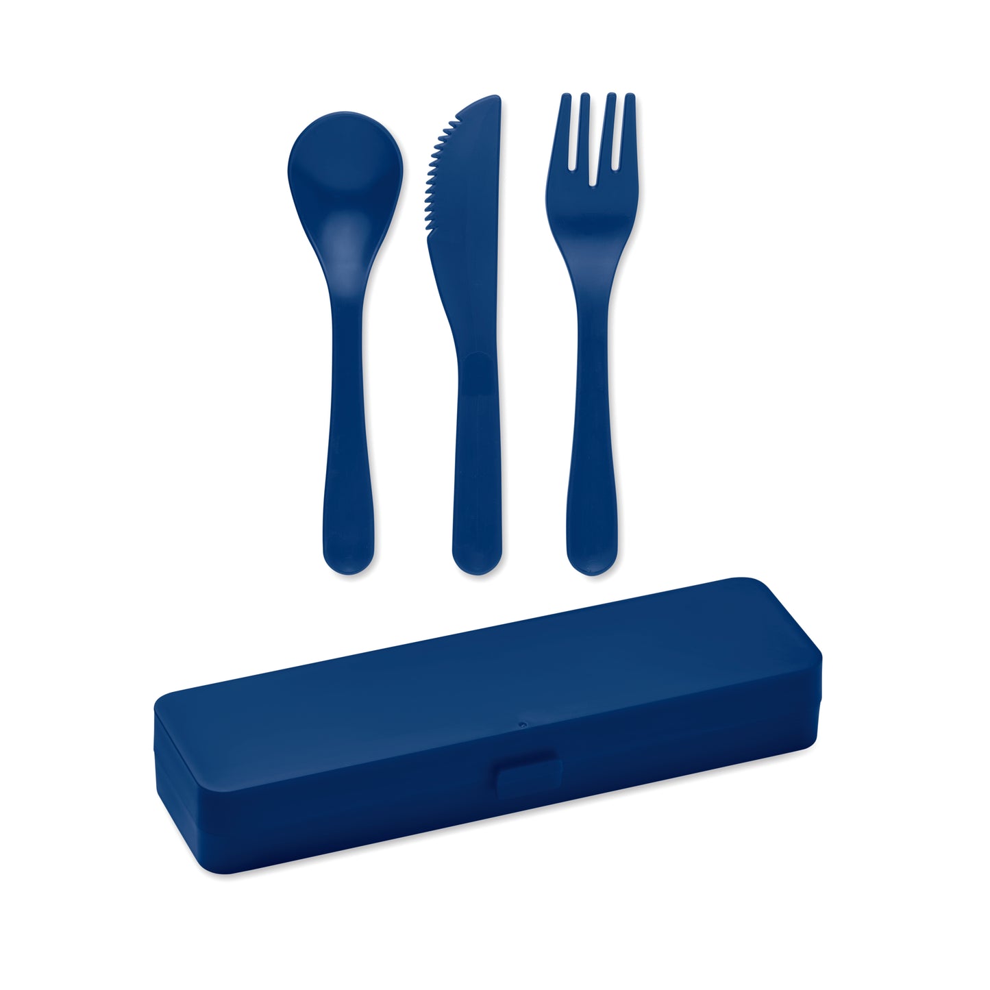 Wiederverwendbares Besteck-Set mit Messer Gabel Löffel im passenden Etui.