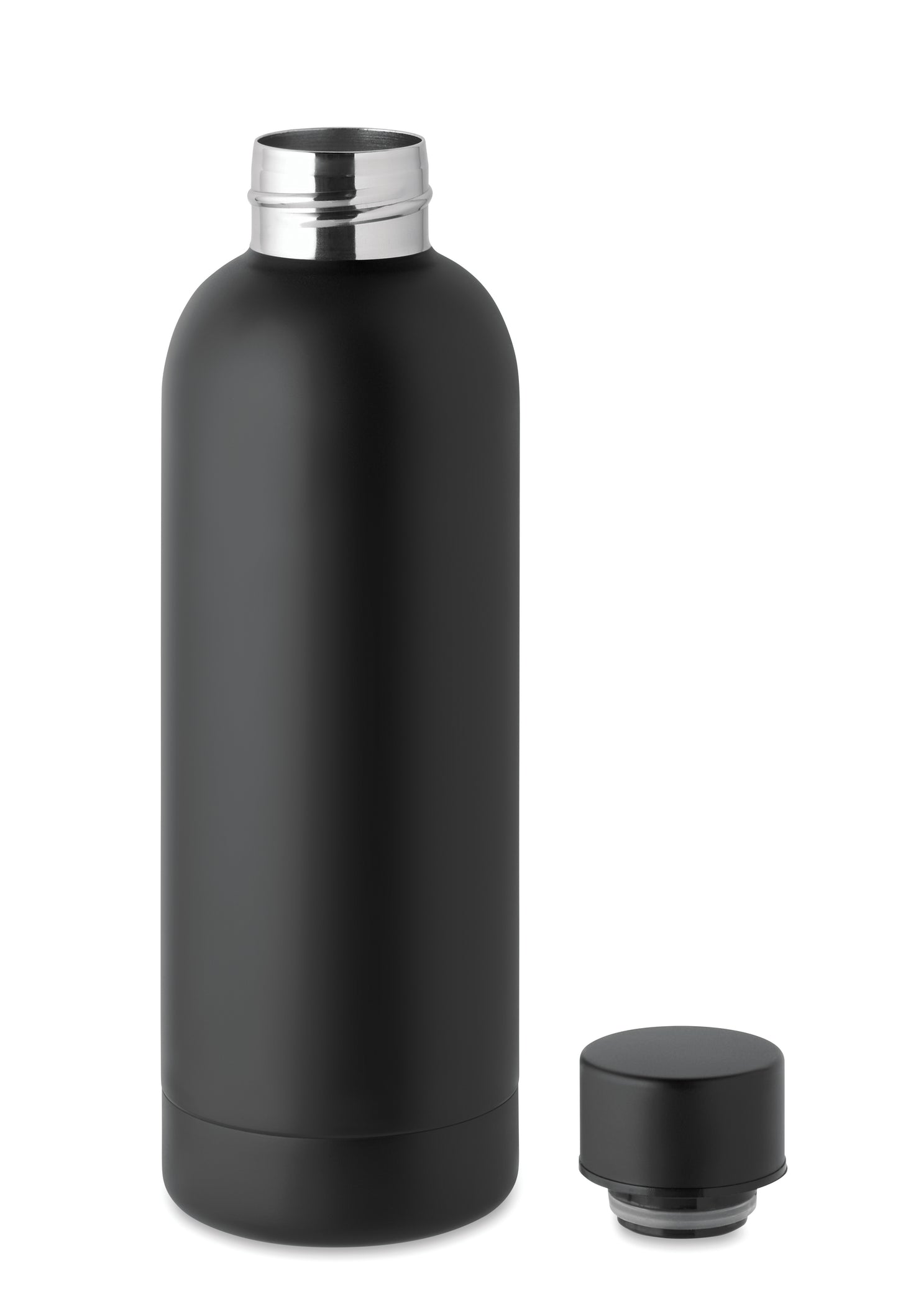 Doppelwandige Isolierflasche aus recyceltem Edelstahl. 90% recycelter Edelstahl und 10% Edelstahl. Füllmenge: