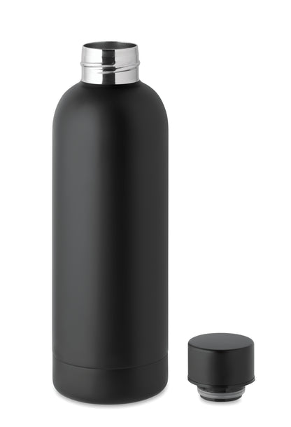 Doppelwandige Isolierflasche aus recyceltem Edelstahl. 90% recycelter Edelstahl und 10% Edelstahl. Füllmenge: