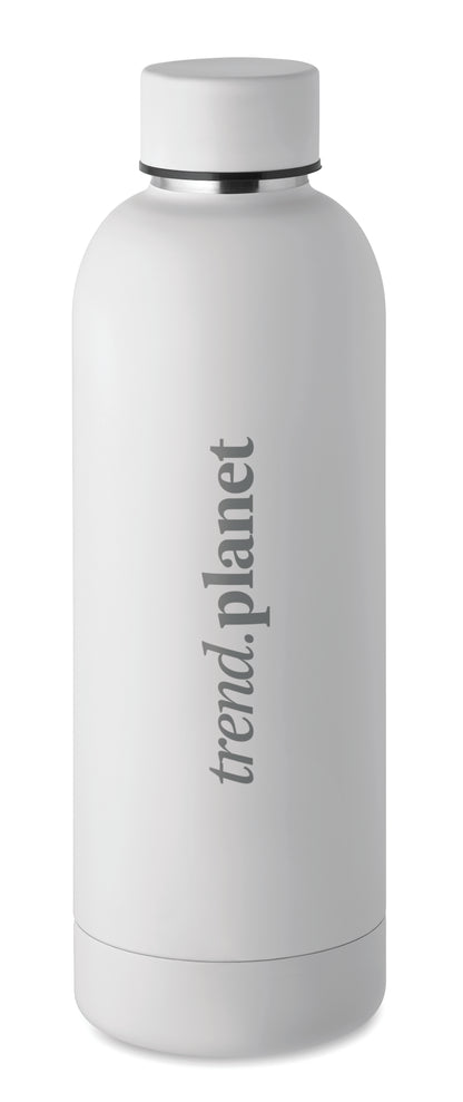 Doppelwandige Isolierflasche aus recyceltem Edelstahl. 90% recycelter Edelstahl und 10% Edelstahl. Füllmenge: